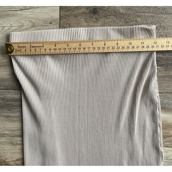 Zara Womens Tan Knit Skirt Midi Button High Slit Size Small - Picture 4 of 7